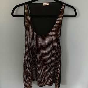 L’AGENCE rose-gold studded silk tank